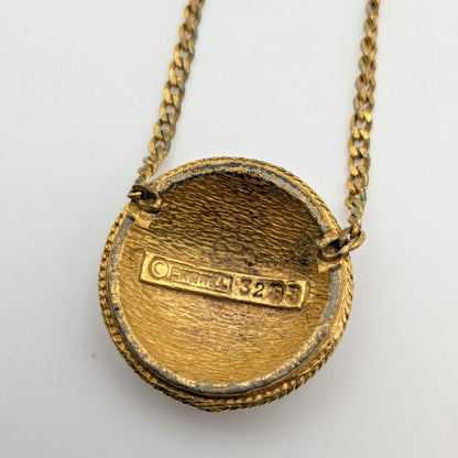 Chanel Pendant CC Logo Arabesque Gold Chain Round First Era Vintage — view 4