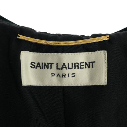 Saint Laurent Velvet Big Color Mini Dress Green 44 — view 6