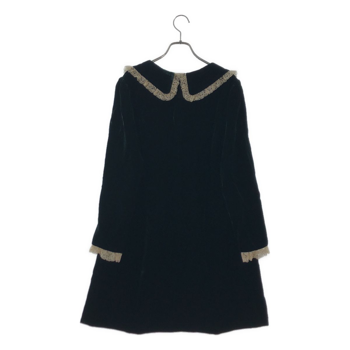 Saint Laurent Velvet Big Color Mini Dress Green 44 — view 4