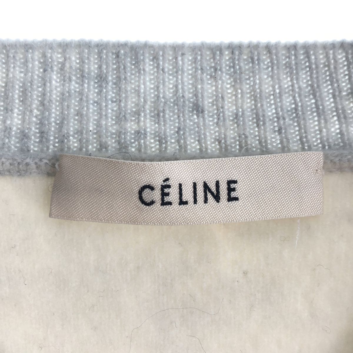 Celine Wool Cashmere Knit long Sleeve 2 Light Blue Sweater S — view 5