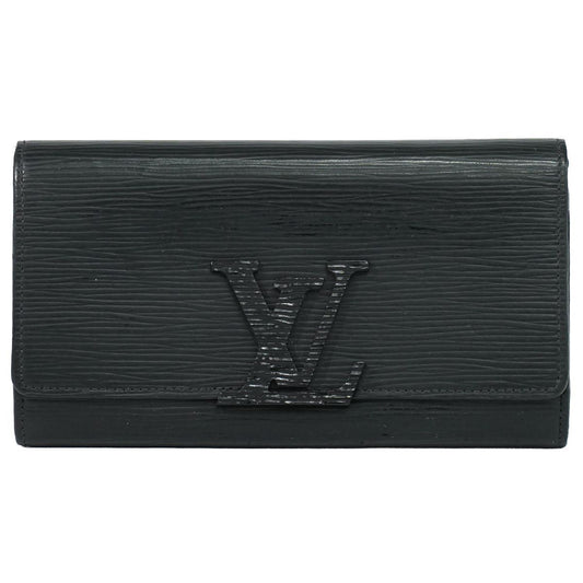Louis Vuitton LV Portefeuille Louise Epi Leather Wallet Noir Black