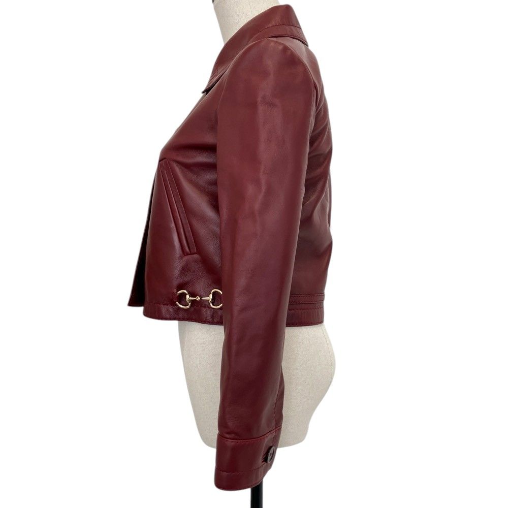 Gucci Horsebit Lambskin Cropped Jacket Red Spring Summer Fall Winter 38 — view 2