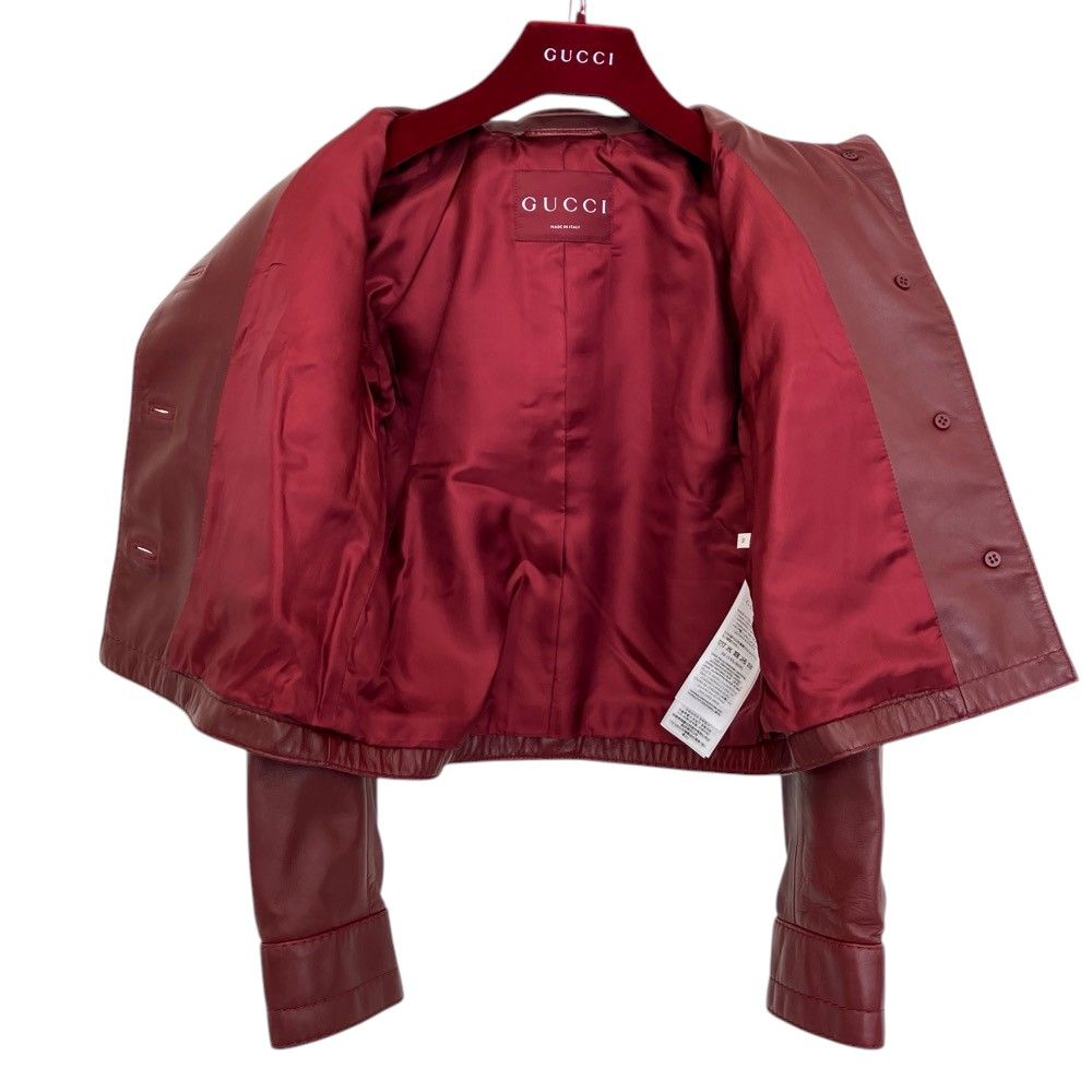 Gucci Horsebit Lambskin Cropped Jacket Red Spring Summer Fall Winter 38 — view 5