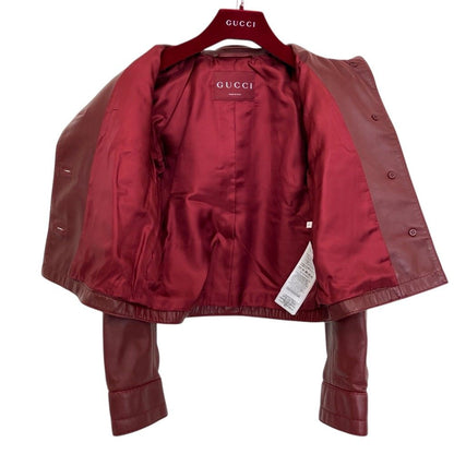 Gucci Horsebit Lambskin Cropped Jacket Red Spring Summer Fall Winter 38 — view 5