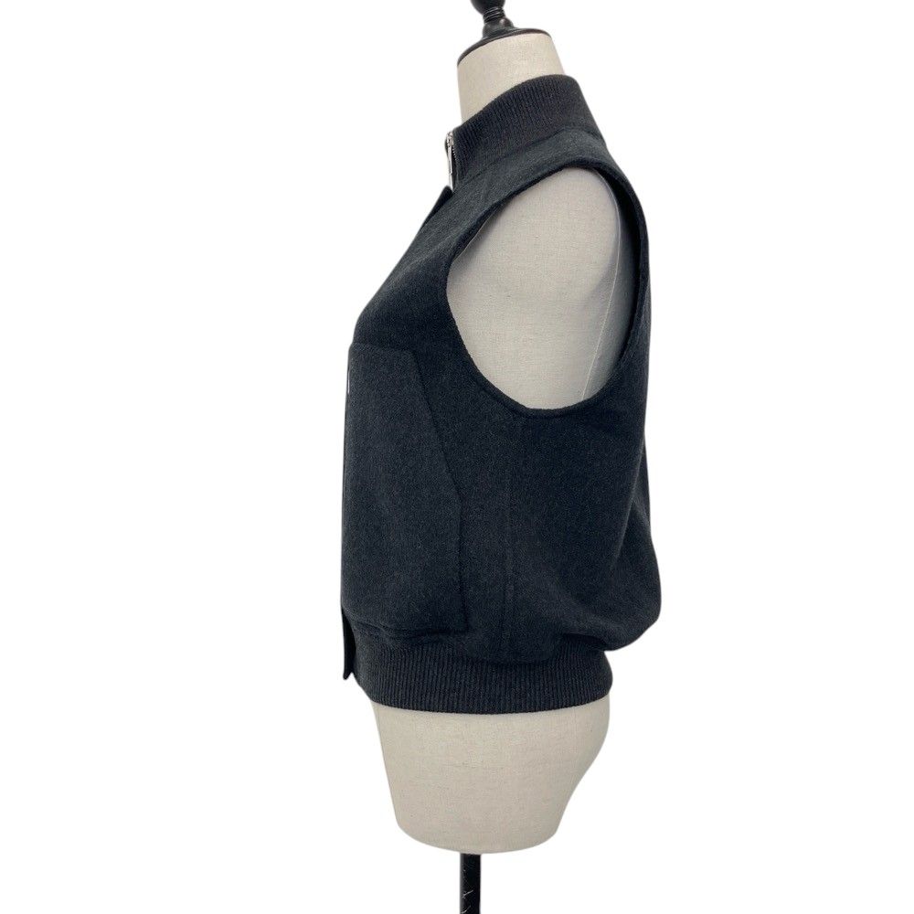 Hermes Sellier Buttons Cashmere Vest Charcoal Gray Spring Summer Fall Winter 38 — view 3