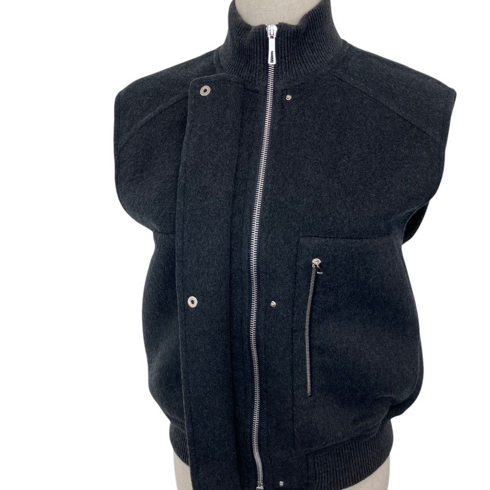 Hermes Sellier Buttons Cashmere Vest Charcoal Gray Spring Summer Fall Winter 38 — view 4