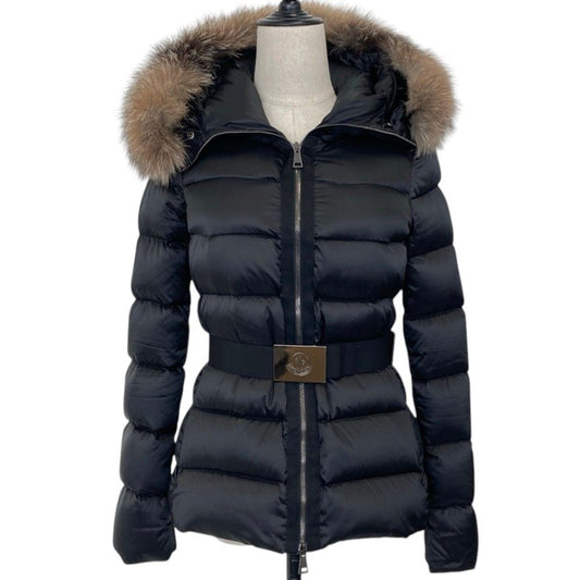 Moncler Tatie Hooded Down Jacket with Belt Black Fall Winter 0
