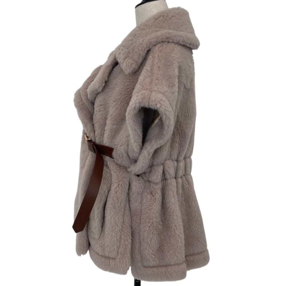 Max Mara Teddy Bear Cape Jacket SM Beige Autumn Winter — view 2