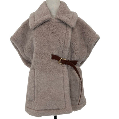 Max Mara Teddy Bear Cape Jacket SM Beige Autumn Winter — view 4