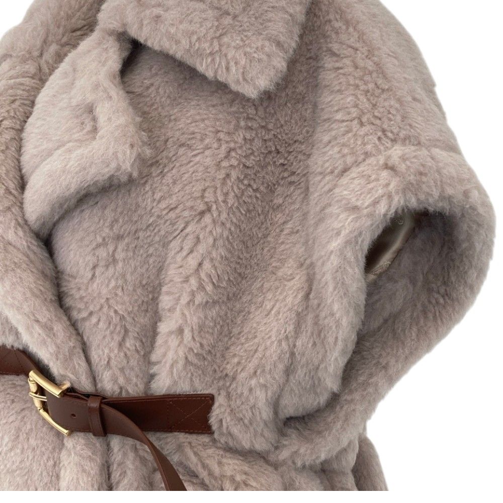 Max Mara Teddy Bear Cape Jacket SM Beige Autumn Winter — view 6