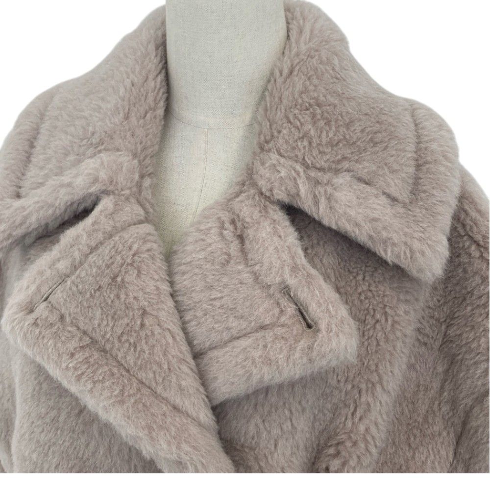 Max Mara Teddy Bear Cape Jacket SM Beige Autumn Winter — view 5