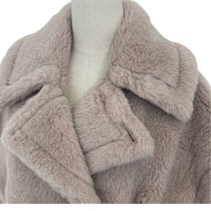 Max Mara Teddy Bear Cape Jacket SM Beige Autumn Winter — view 5