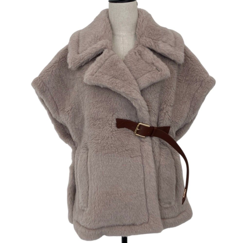 Max Mara Teddy Bear Cape Jacket SM Beige Autumn Winter