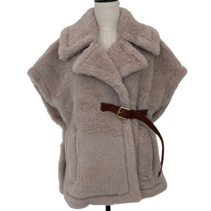 Max Mara Teddy Bear Cape Jacket SM Beige Autumn Winter