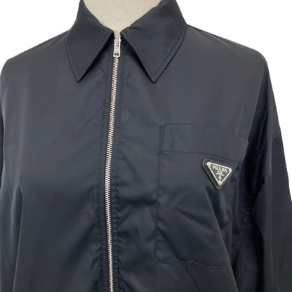 Prada Re-Nylon Zip Up Overshirt Black Spring Summer Fall Winter 36 — view 4