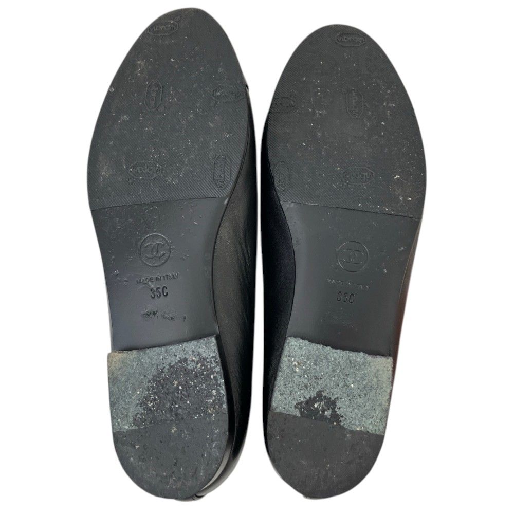 Chanel CC Logo Ballerina Flat Pumps Black Spring Summer Fall Winter — view 4