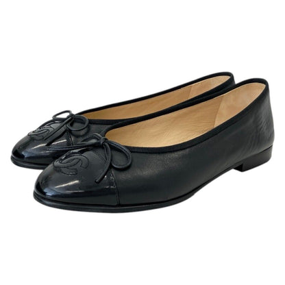 Chanel CC Logo Ballerina Flat Pumps Black Spring Summer Fall Winter