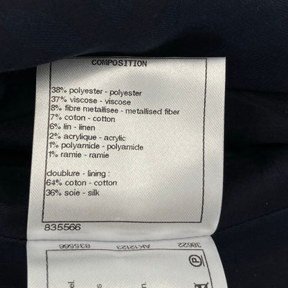 Chanel Half Sleeve Tweed Zip Up Jacket Blue White Fall Winter 34 — view 8