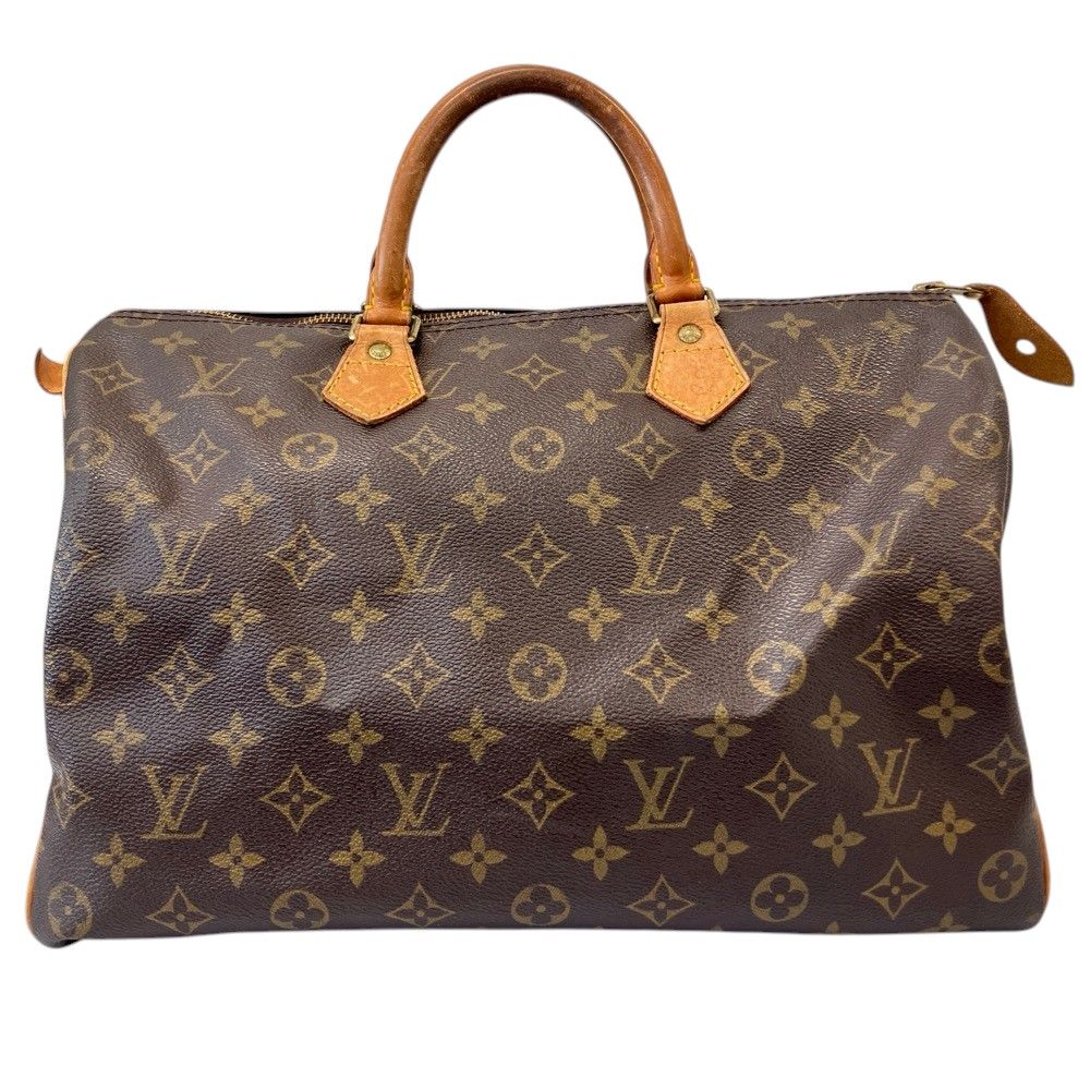 Louis Vuitton Monogram Speedy 35 Boston Bag Brown