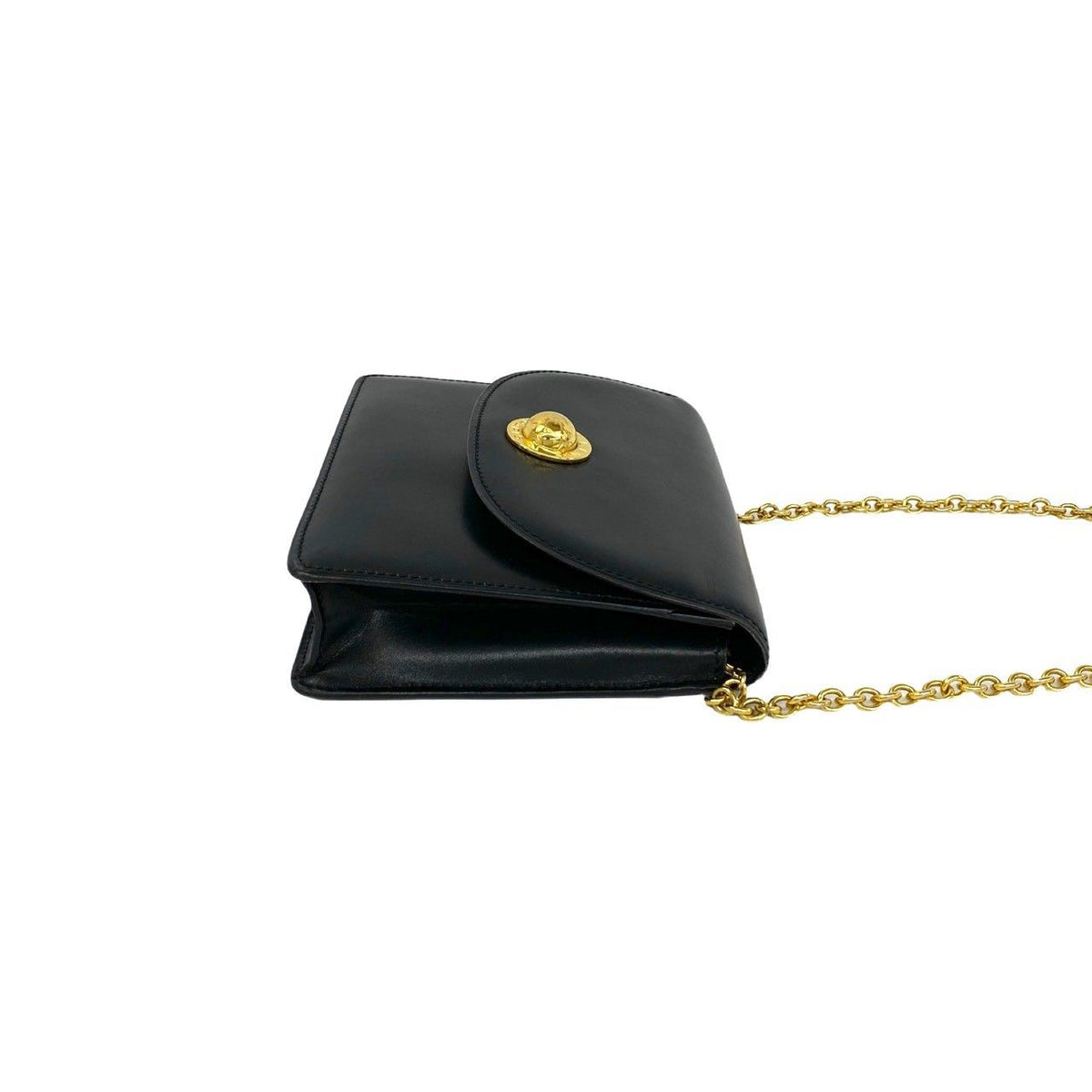 Celine Vintage Logo Star Ball Calf Leather Chain Mini Shoulder Bag Black — view 6