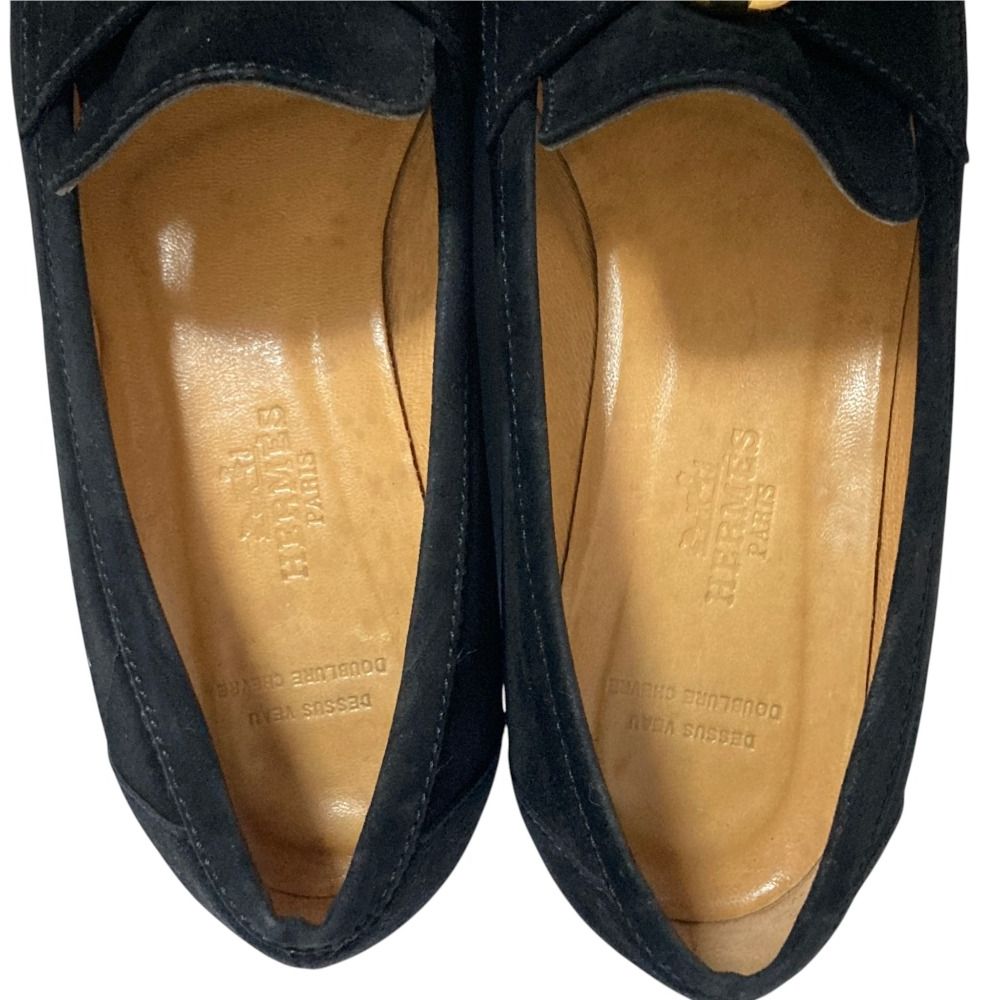 Hermes Glenan Suede Loafers Black Spring Summer Fall Winter — view 6