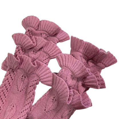 Gucci Openwork Frill Knit Sweater Pink Autumn Winter S — view 4