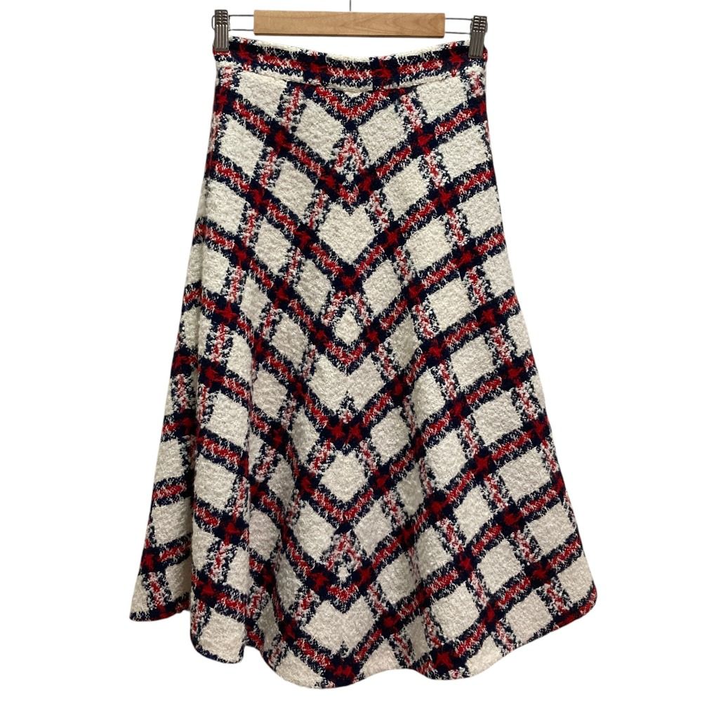 Gucci Check Tweed Skirt White Navy Spring Summer Fall Winter 38