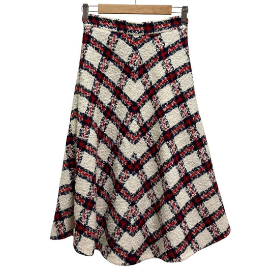 Gucci Check Tweed Skirt White Navy Spring Summer Fall Winter 38