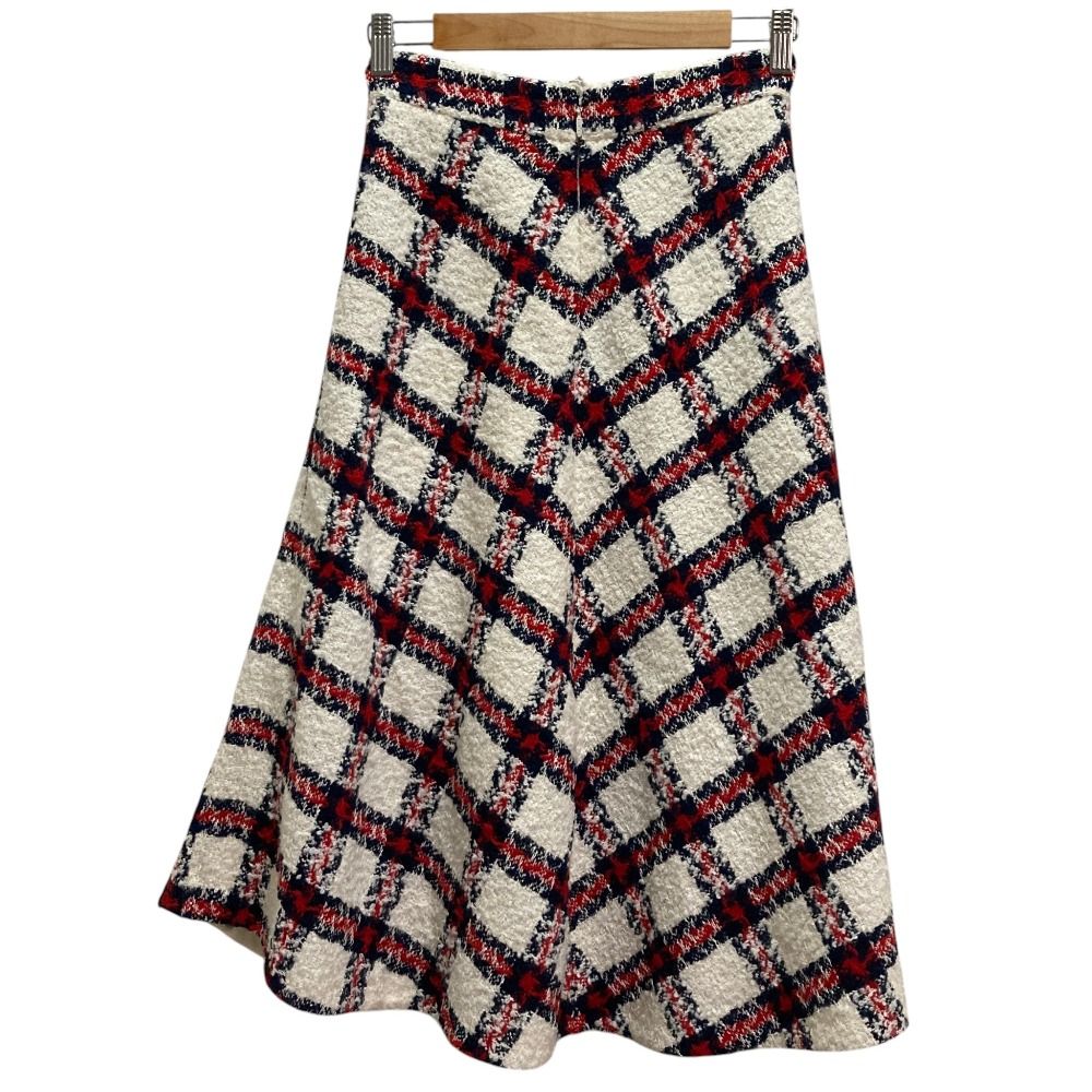 Gucci Check Tweed Skirt White Navy Spring Summer Fall Winter 38 — view 2