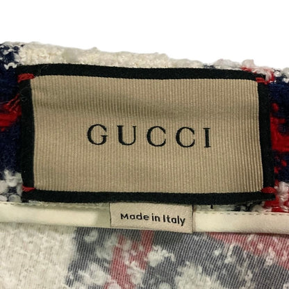Gucci Check Tweed Skirt White Navy Spring Summer Fall Winter 38 — view 4
