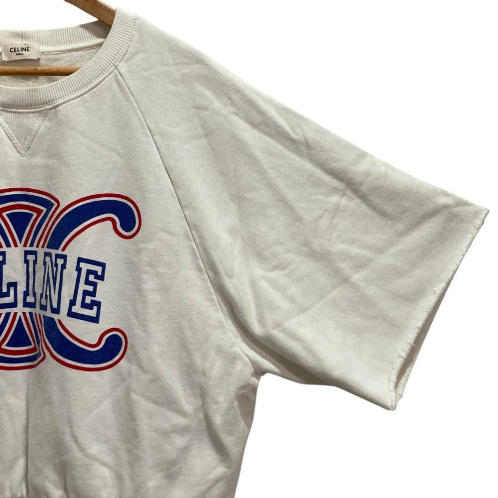 Celine Triomphe Print Cotton Loose Sweatshirt T-Shirt White Spring Summer S — view 3