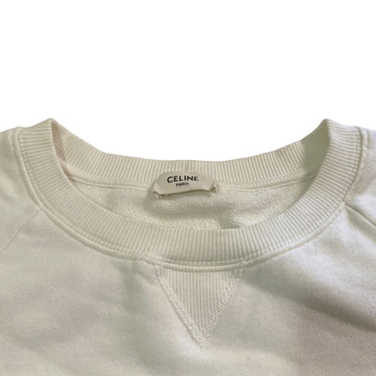 Celine Triomphe Print Cotton Loose Sweatshirt T-Shirt White Spring Summer S — view 8