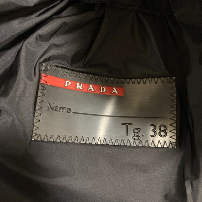 Prada Sport Nylon Half Sleeve Hooded Peplum Jacket Black Spring Summer Fall 38 — view 5