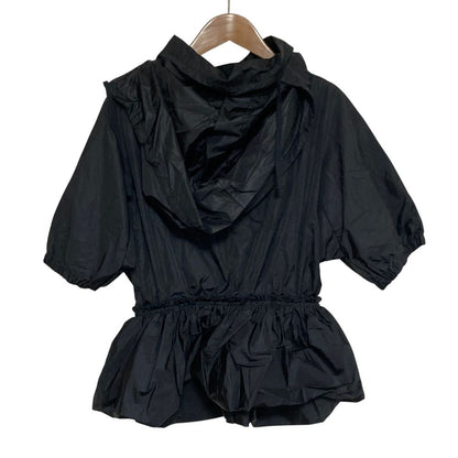 Prada Sport Nylon Half Sleeve Hooded Peplum Jacket Black Spring Summer Fall 38 — view 2