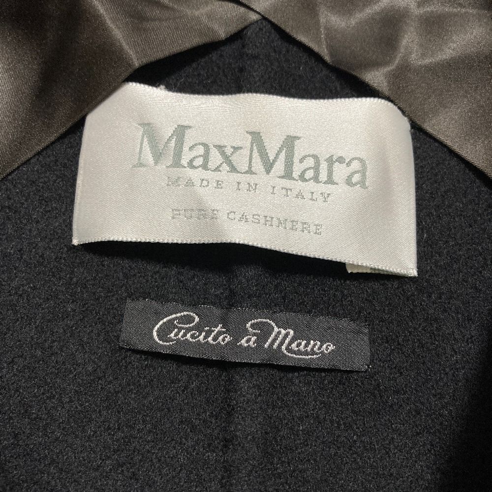 Max Mara Cucito Mano Cashmere Long Coat Black Fall Winter 40 — view 5