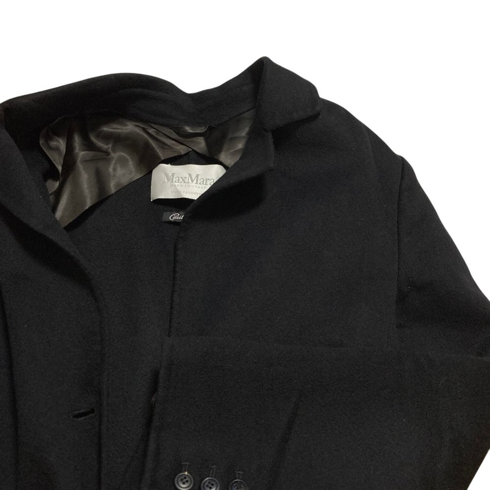 Max Mara Cucito Mano Cashmere Long Coat Black Fall Winter 40 — view 3