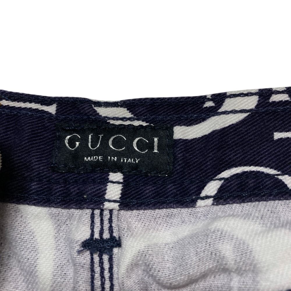 Gucci Tom Ford Era Logo Pattern Denim Pants Navy Spring Summer Fall Winter 42 — view 5