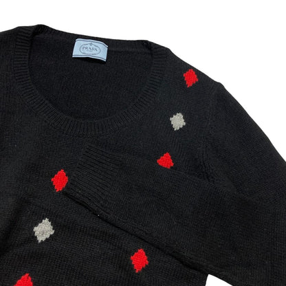 Prada Argyll Cashmere Knit Sweater Black Fall Winter 38 — view 3