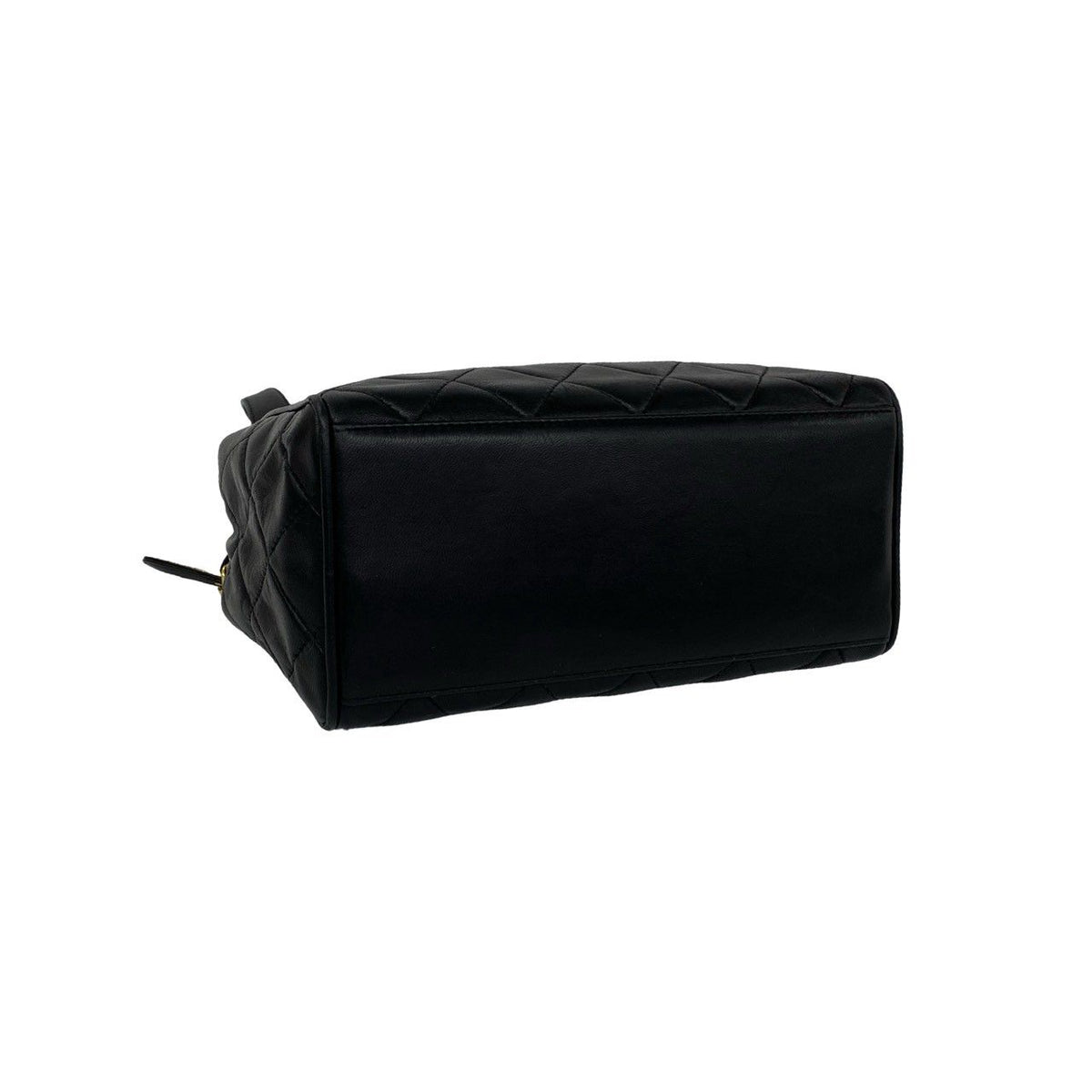 Chanel Quilted CC Logo Lambskin Shoulder Bag Black — view 7