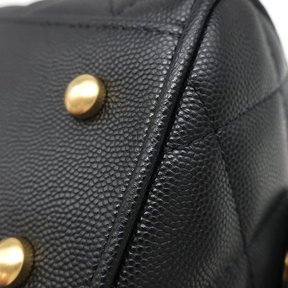 Chanel Shoulder Bag Quilted Small Caviar Leather Black Gold — view 5