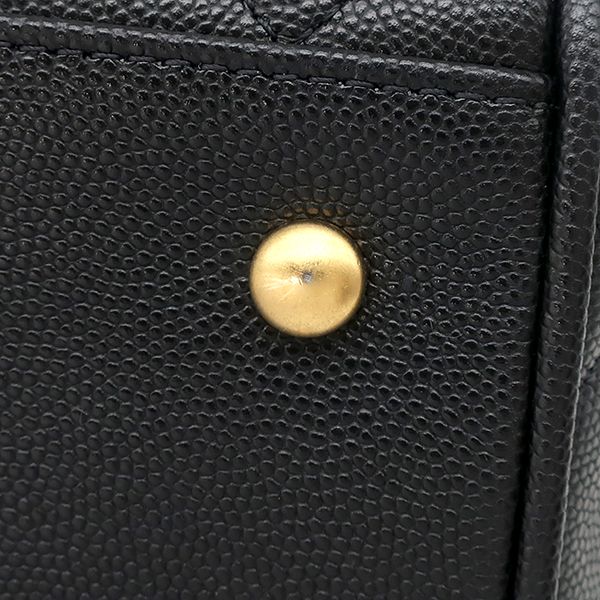 Chanel Shoulder Bag Quilted Small Caviar Leather Black Gold — view 6