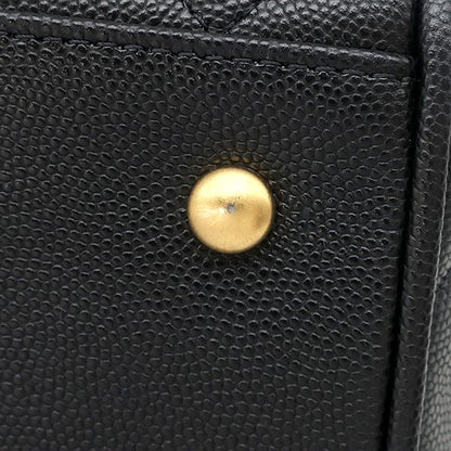 Chanel Shoulder Bag Quilted Small Caviar Leather Black Gold — view 6