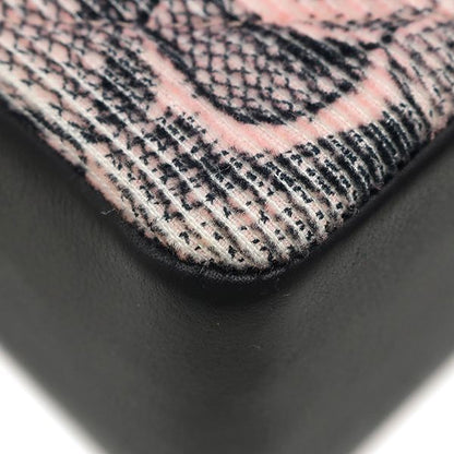 Chanel Shoulder Bag Camellia Ribbon Corduroy Lambskin Pink Black Gold Chevron — view 4