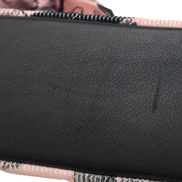 Chanel Shoulder Bag Camellia Ribbon Corduroy Lambskin Pink Black Gold Chevron — view 5