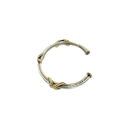 Gucci Vintage Bangle Silver 18K Yellow Gold Bracelet — view 4