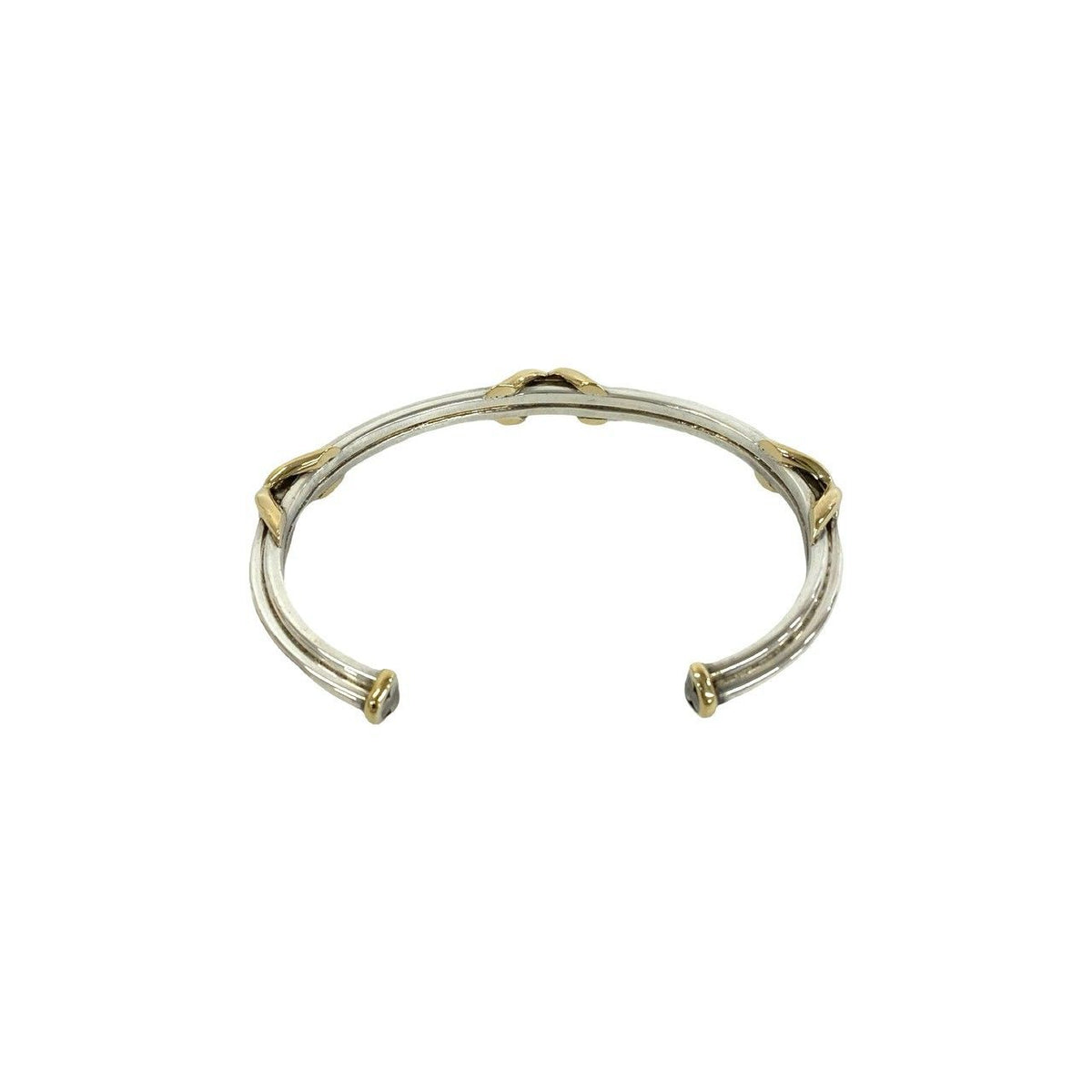 Gucci Vintage Bangle Silver 18K Yellow Gold Bracelet — view 6