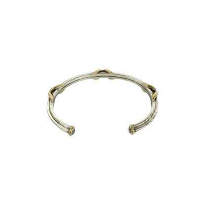 Gucci Vintage Bangle Silver 18K Yellow Gold Bracelet — view 6