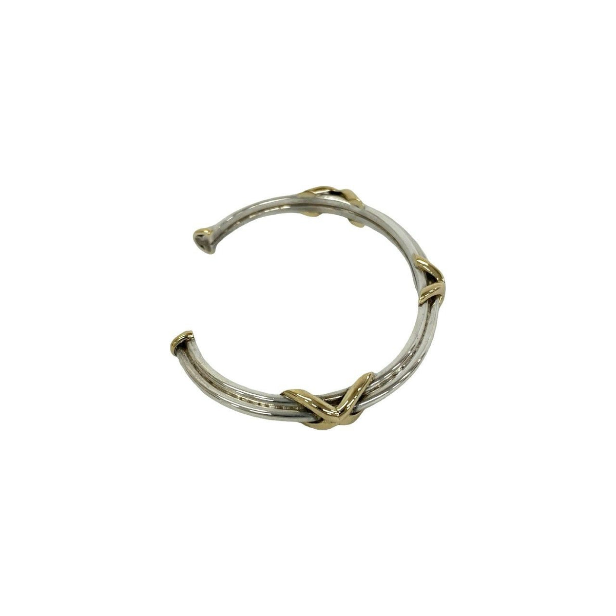 Gucci Vintage Bangle Silver 18K Yellow Gold Bracelet — view 5