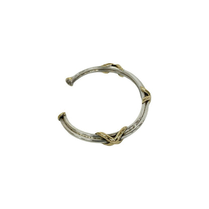Gucci Vintage Bangle Silver 18K Yellow Gold Bracelet — view 5