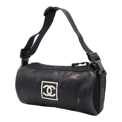 Chanel Sports Line Logo CC Mini Shoulder Bag Cylindrical Rubber Black — view 2